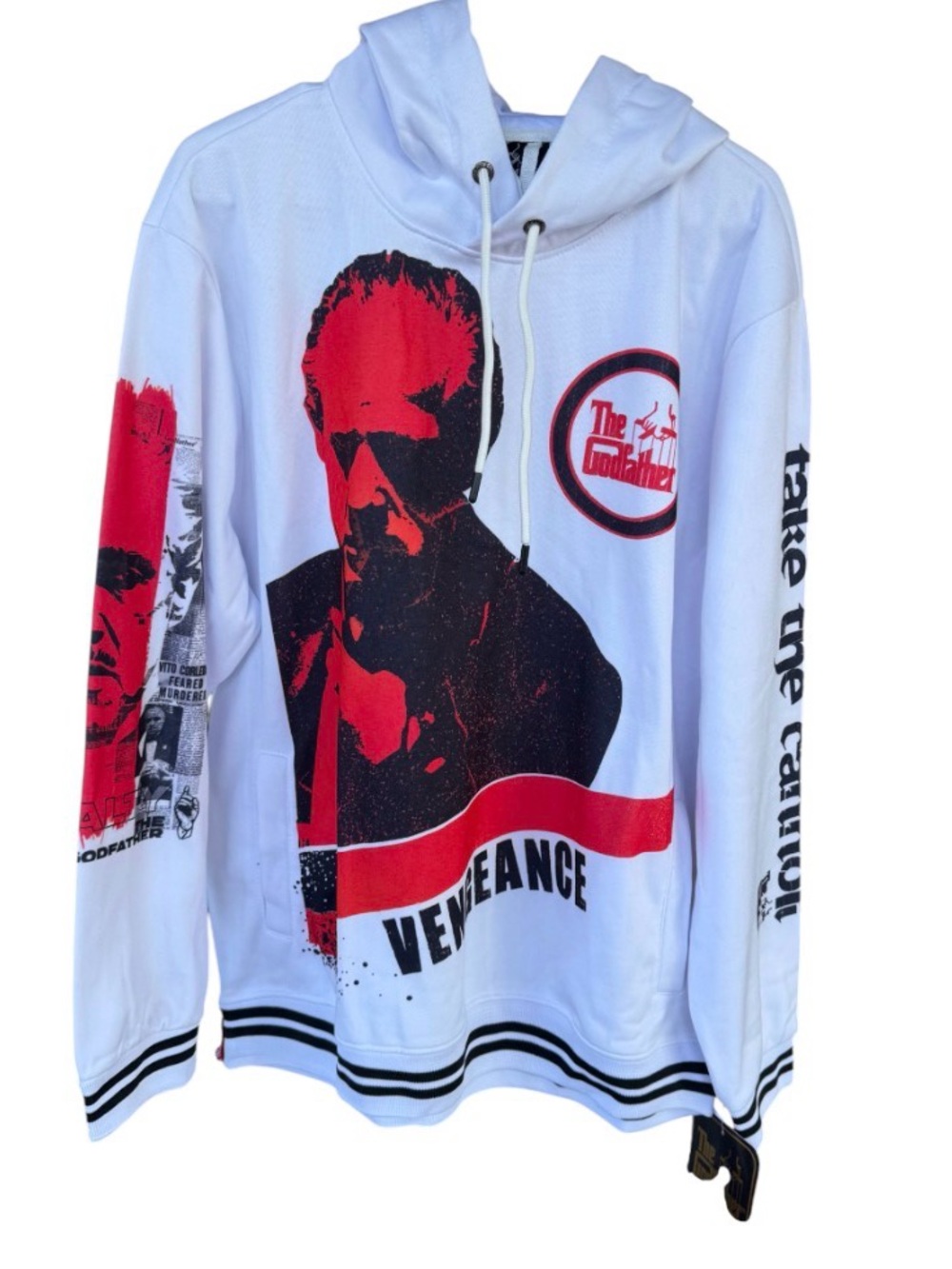 The Godfather Members Only White Hoodie double sided sz xl